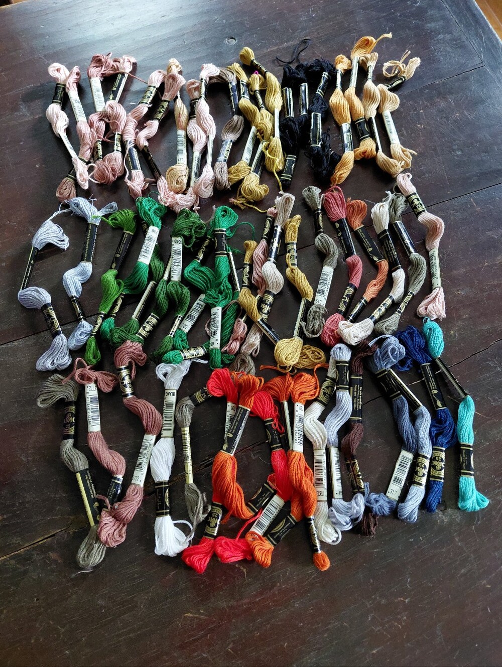 New & unused colorful cotton embroidery floss / thread - 57 various colors